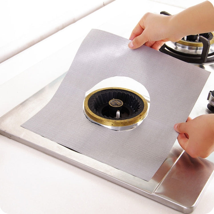 6 PCS Gas Furnace Surface Ultra-thin Fibre Material Stovetop Protective Cleaning Pad, Size: 27*27cm (Silver)