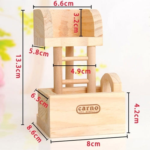 Pet Wooden Hamster Climbing Ladder Lookout Tower Pet Toys for Small Pets
