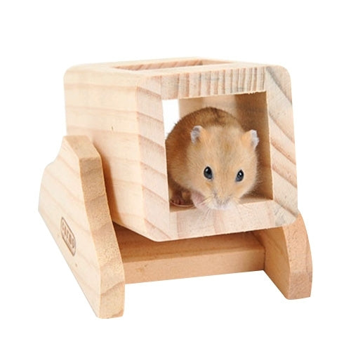 Pet Wooden Hamster Seesaw Barrel Tube Tunnel Cage House Small Pet Toy Hide Play Funny Climing Toys