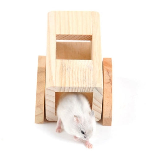 Pet Wooden Hamster Seesaw Barrel Tube Tunnel Cage House Small Pet Toy Hide Play Funny Climing Toys