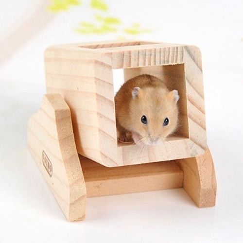 Pet Wooden Hamster Seesaw Barrel Tube Tunnel Cage House Small Pet Toy Hide Play Funny Climing Toys