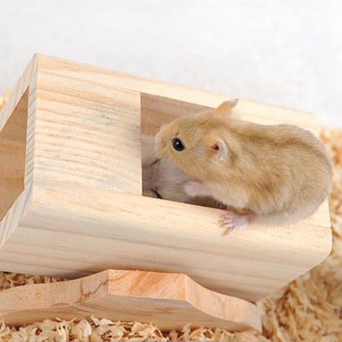 Pet Wooden Hamster Seesaw Barrel Tube Tunnel Cage House Small Pet Toy Hide Play Funny Climing Toys