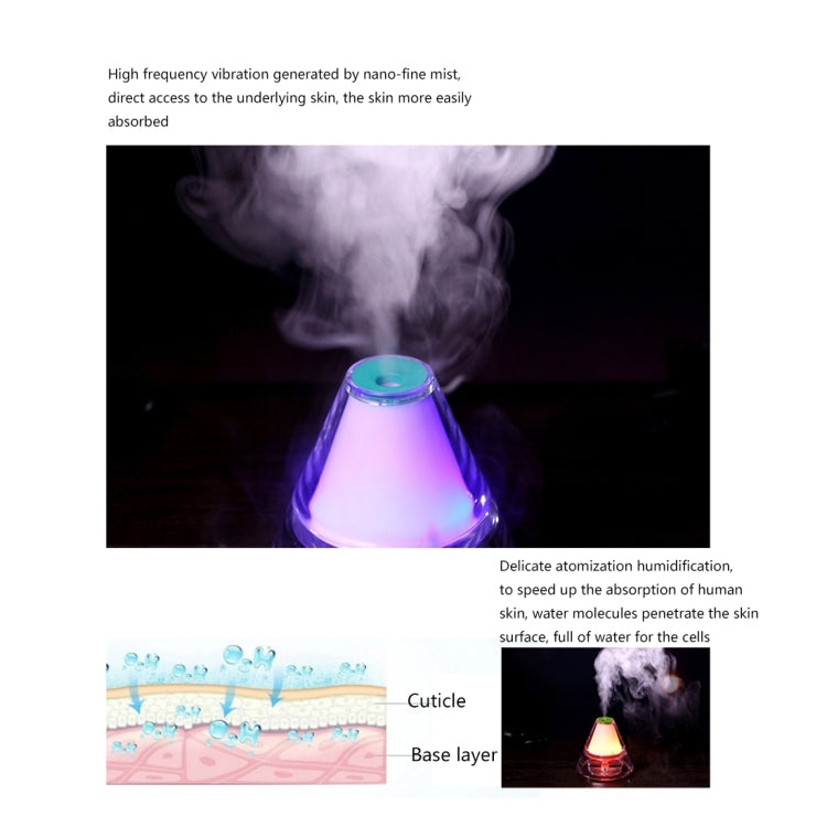 Fashion Creative Iceberg Air Humidifier Nanometer Silent Mist Humidifier with Night Light (not Include Plug)(Pink)