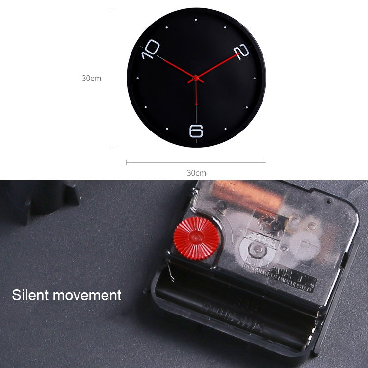 12 inch Creative Decorative Round Shape Modern Quartz Living Room Wall Clock