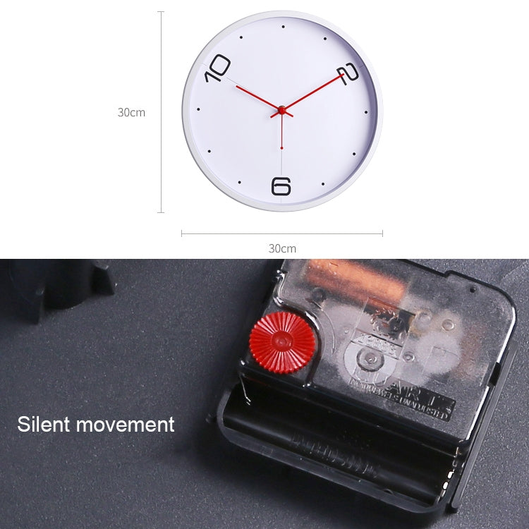 12 inch Creative Decorative Round Shape Modern Quartz Living Room Wall Clock
