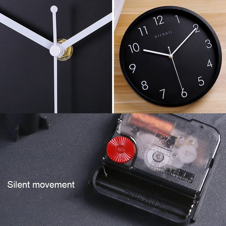 12 inch Creative Decorative Round Shape Metal Brushed Texture Living Room Wall Clock