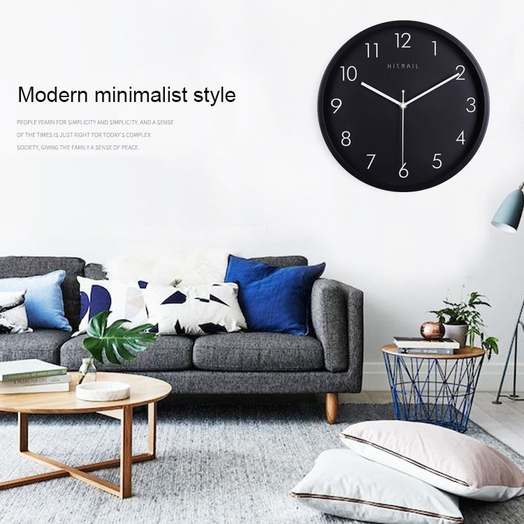 12 inch Creative Decorative Round Shape Metal Brushed Texture Living Room Wall Clock