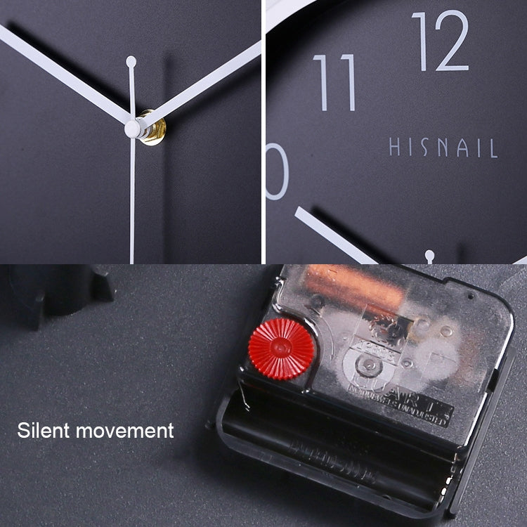 12 inch Creative Decorative Round Shape Metal Brushed Texture Living Room Wall Clock