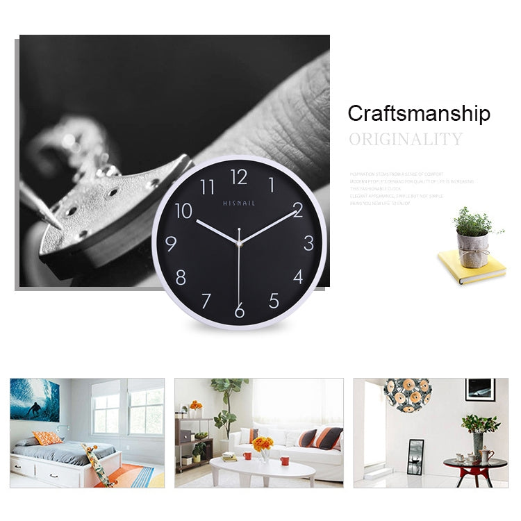 12 inch Creative Decorative Round Shape Metal Brushed Texture Living Room Wall Clock