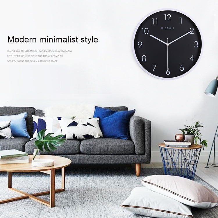12 inch Creative Decorative Round Shape Metal Brushed Texture Living Room Wall Clock