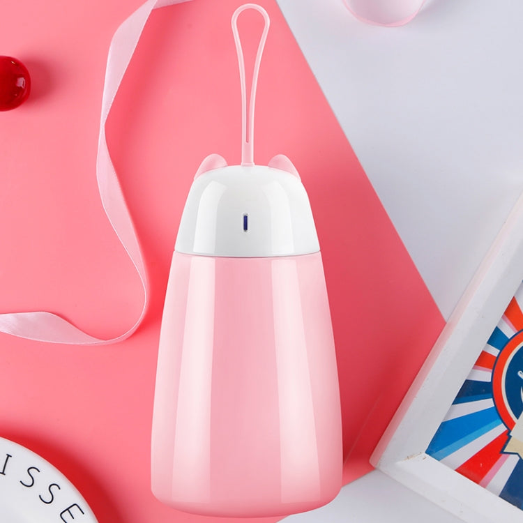 300mL Cute Cartoon Student Potbell Cup Cat Ear Style Stainless Steel Mug