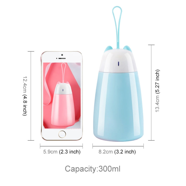 300mL Cute Cartoon Student Potbell Cup Cat Ear Style Stainless Steel Mug