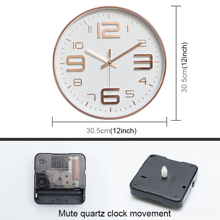 12 inch Creative Decorative Round Shape Living Room Simple Modern Quartz Wall Clock