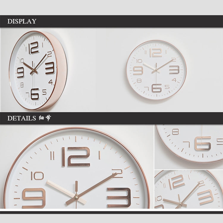 12 inch Creative Decorative Round Shape Living Room Simple Modern Quartz Wall Clock