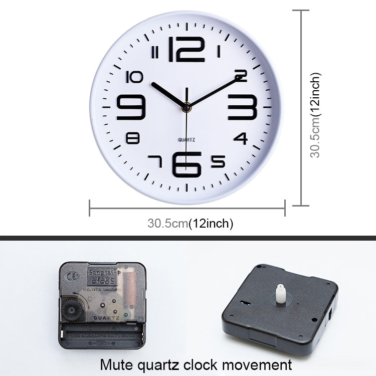 12 inch Creative Decorative Round Shape Living Room Simple Modern Quartz Wall Clock
