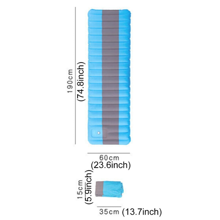 Ultralight Portable Outdoor Camping Air Inflatable Mat Moisture-proof Cushion Mattress Sleeping Pad, Size: 190*60*12cm(Dark Blue)