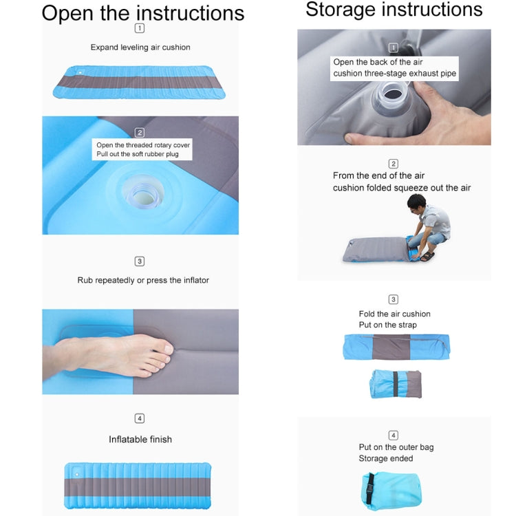 Ultralight Portable Outdoor Camping Air Inflatable Mat Moisture-proof Cushion Mattress Sleeping Pad, Size: 190*60*12cm(Dark Blue)