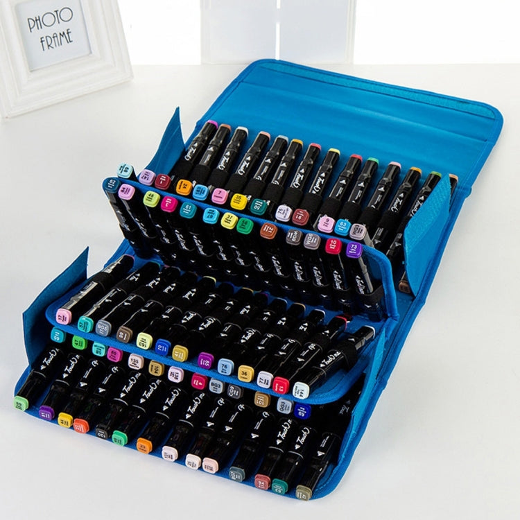 High Quality Oxford Cloth PP Plastic Base 80 Holes Pen Sketch Storage Bag Drawing Package Bag with Handle