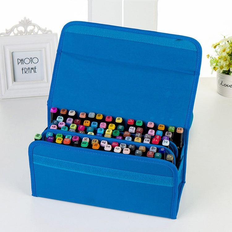 High Quality Oxford Cloth PP Plastic Base 80 Holes Pen Sketch Storage Bag Drawing Package Bag with Handle