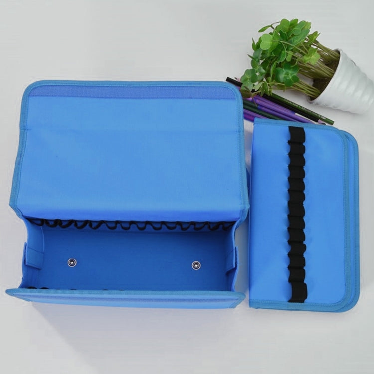 High Quality Oxford Cloth PP Plastic Base 80 Holes Pen Sketch Storage Bag Drawing Package Bag with Handle