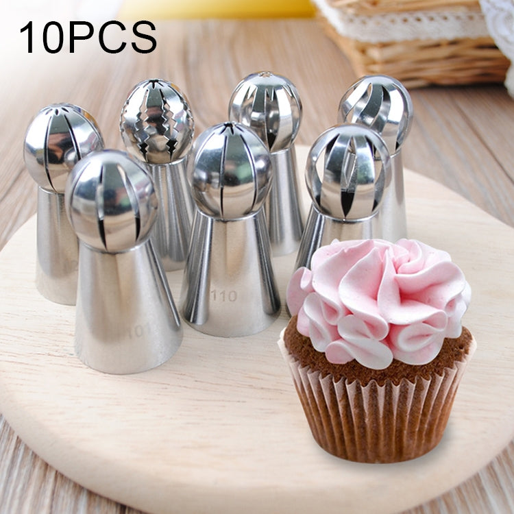 10 in 1 Baking Tool Torch Shaped Stainless Steel Pastry Decorating Piping Nozzles