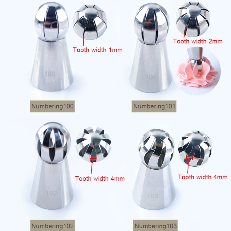 10 in 1 Baking Tool Torch Shaped Stainless Steel Pastry Decorating Piping Nozzles