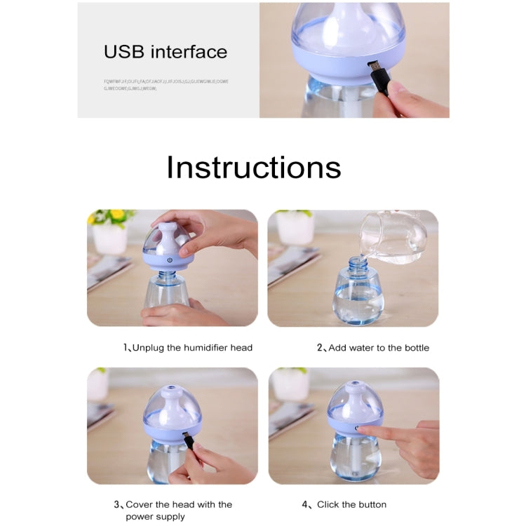 240ML Milk Feeding Bottle Shape Aromatherapy Air Purifier Humidifier with LED Light for Home / Office / Car