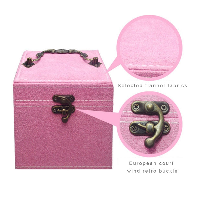 Chinese Palace Style Three-Layer Lockable Jewelry Box Case Mirrored Storage Organizer Gift Case