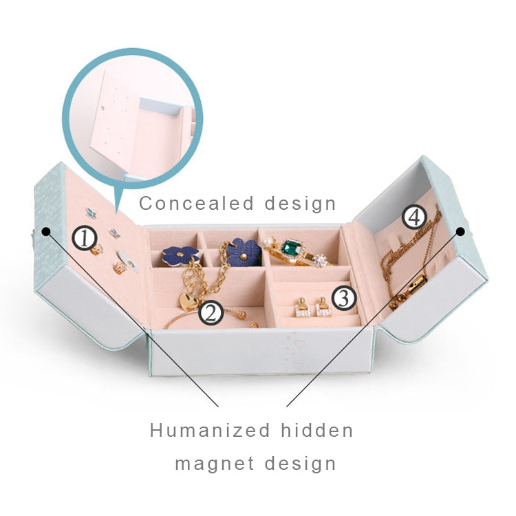 Jewelry Box Necklace Ring Storage Organizer Synthetic Leather Large Jewel Cabinet Gift Case
