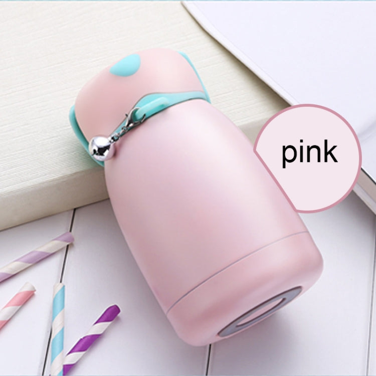 300mL Cartoon Puppy Shape with Bell Mug Cute Portable Children Student Stainless Steel Cup