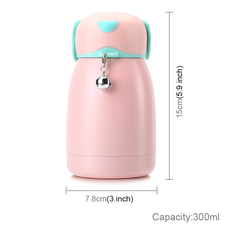 300mL Cartoon Puppy Shape with Bell Mug Cute Portable Children Student Stainless Steel Cup