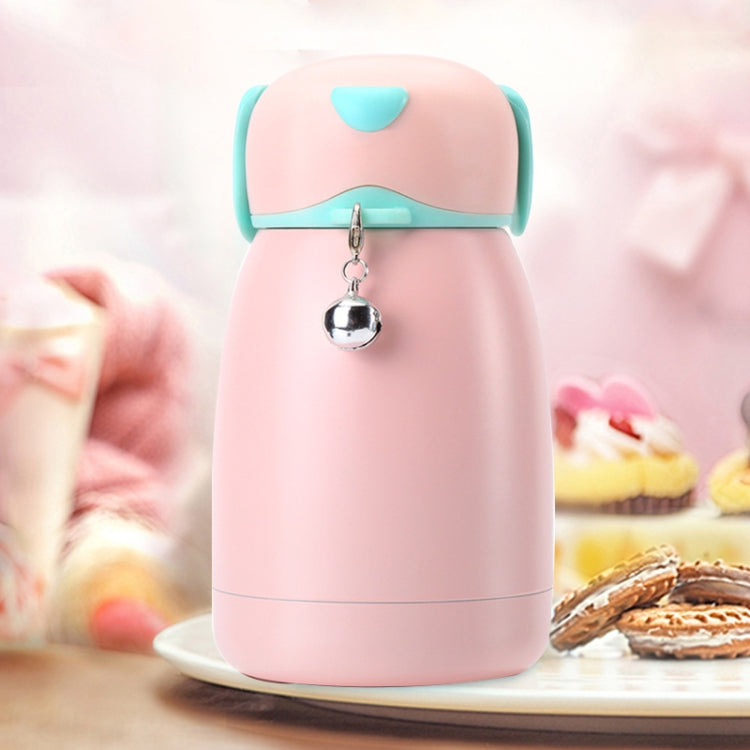 300mL Cartoon Puppy Shape with Bell Mug Cute Portable Children Student Stainless Steel Cup