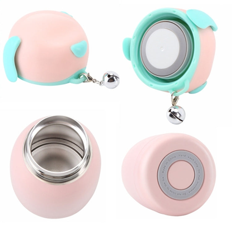 300mL Cartoon Puppy Shape with Bell Mug Cute Portable Children Student Stainless Steel Cup