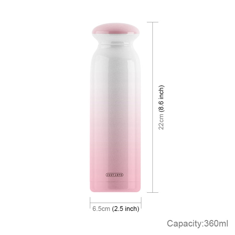 360mL Gradient Color Double-layer Stainless Steel Vacuum Flask Femael  Student Couple Girlfriends Gift Cup(Pink)