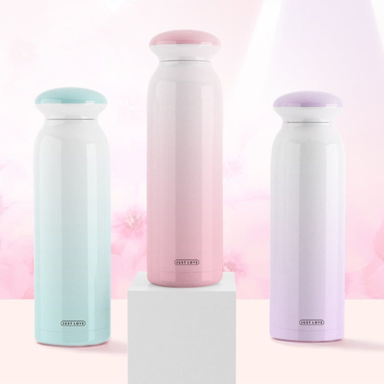 360mL Gradient Color Double-layer Stainless Steel Vacuum Flask Femael  Student Couple Girlfriends Gift Cup(Pink)