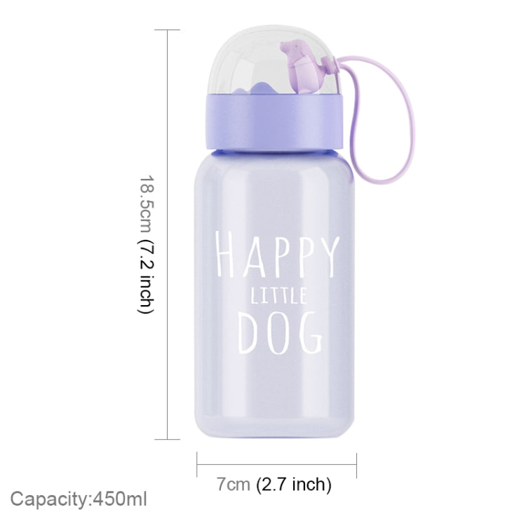 450mL Lovely Little Cute Dog Series Space Cup Student Plastic Handy Cup with Lid and Rope