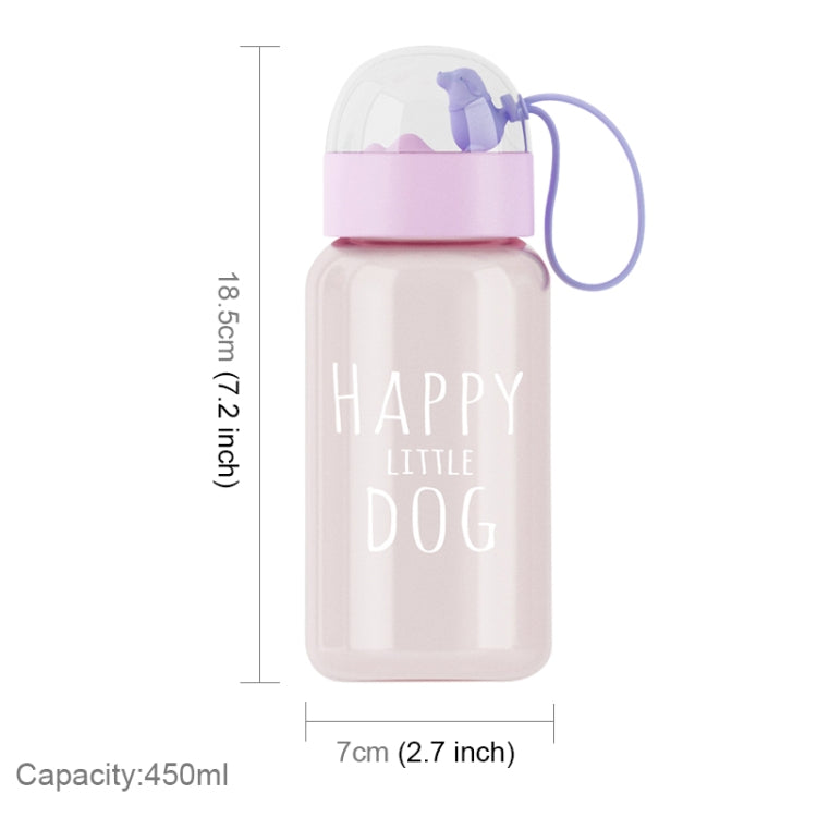 450mL Lovely Little Cute Dog Series Space Cup Student Plastic Handy Cup with Lid and Rope