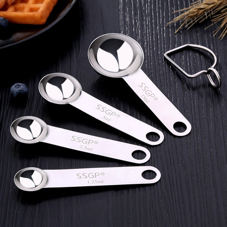 4 PCS/Set Stainless Steel Measuring Spoons Set Teaspoons for Kitchen Cooking & Baking Tools