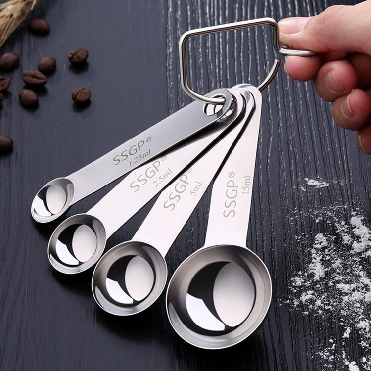 4 PCS/Set Stainless Steel Measuring Spoons Set Teaspoons for Kitchen Cooking & Baking Tools