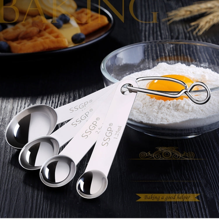 4 PCS/Set Stainless Steel Measuring Spoons Set Teaspoons for Kitchen Cooking & Baking Tools