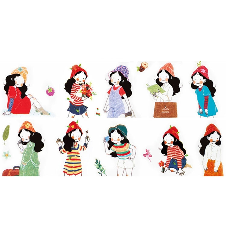 2 PCS Creative Color Girls Series DIY Notebook Decorative Hand Tearing Tape Washi Tape School Office Stationery, Random Delivery