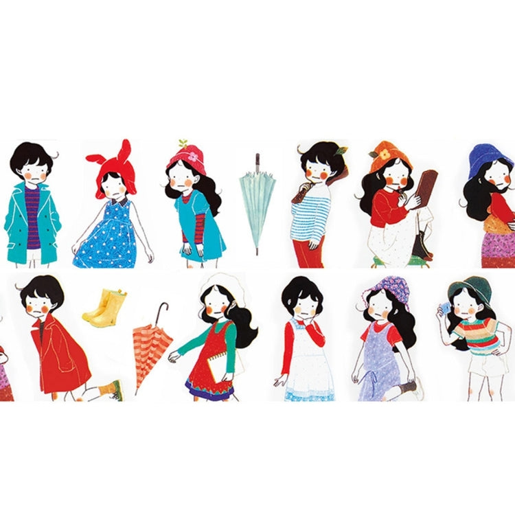 2 PCS Creative Color Girls Series DIY Notebook Decorative Hand Tearing Tape Washi Tape School Office Stationery, Random Delivery