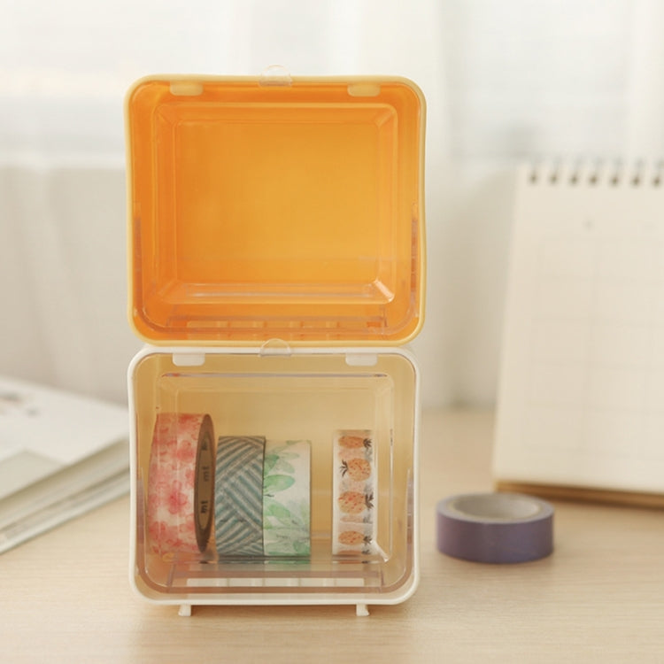 2 PCS Multifunctional Creative Adhesive Tape Storage Box Tabletop Finishing Box School Office Supplies, Random Color Delivery