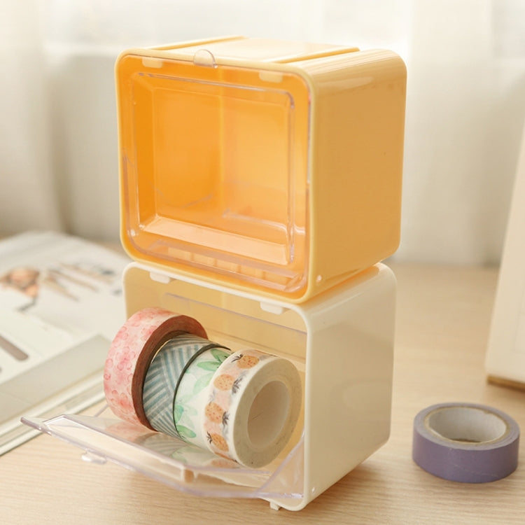 2 PCS Multifunctional Creative Adhesive Tape Storage Box Tabletop Finishing Box School Office Supplies, Random Color Delivery