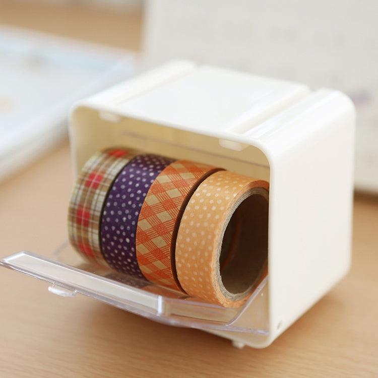 2 PCS Multifunctional Creative Adhesive Tape Storage Box Tabletop Finishing Box School Office Supplies, Random Color Delivery