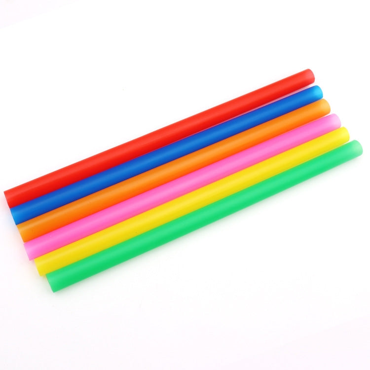 10 PCS Food Grade Silicone Straws Cartoon Colorful Drink Tools with 1 Brush, Straight Pipe, Length: 25cm, Outer Diameter: 11mm, Inner Diameter: 9mm, Random Color Delivery