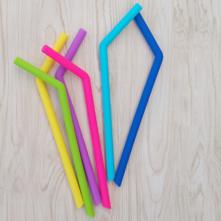 10 PCS Food Grade Silicone Straws Cartoon Colorful Drink Tools with 1 Brush, Slim Bend Pipe, Length: 25cm, Outer Diameter: 7.8mm, Inner Diameter: 5mm, Random Color Delivery