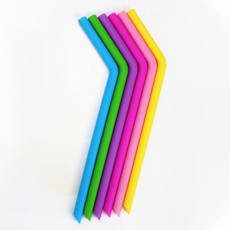 10 PCS Food Grade Silicone Straws Cartoon Colorful Drink Tools with 1 Brush, Slim Bend Pipe, Length: 25cm, Outer Diameter: 7.8mm, Inner Diameter: 5mm, Random Color Delivery