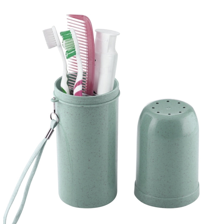 Creative Wheat Straw Tooth Brush Holder Cup Travel Wash Gargle with Lanyard