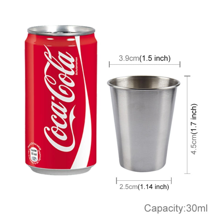 5 PCS 30ml Single Wall Electropolished Stainless Steel Brief Wine Cup(Silver 30ml)